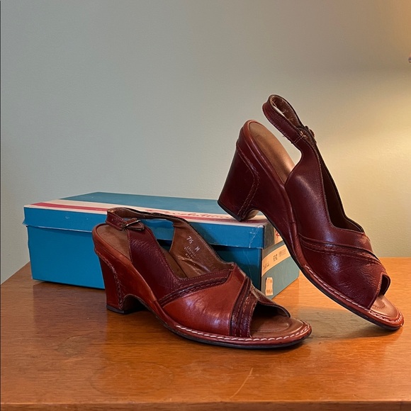 revelations Shoes - Open-Toe Slingback Sandals in Red